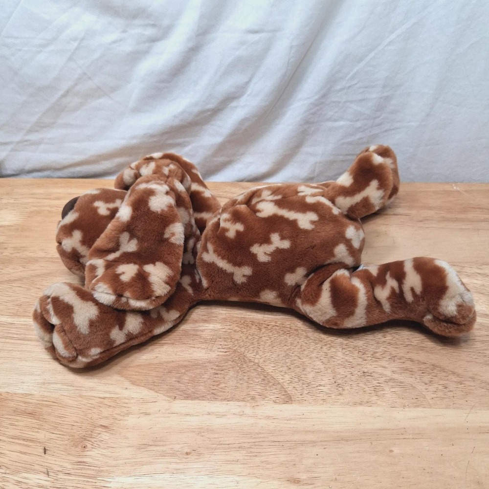 Vintage GUND Brown Puppy Bones Spots Dog BONZ #13017 Floppy Ears Snuggly Soft - Picture 3 of 9